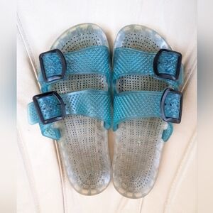 Sensi Sandals Women's Size 8 Adjustable Buckles Rubber Italy Flip Flop Slip Ons